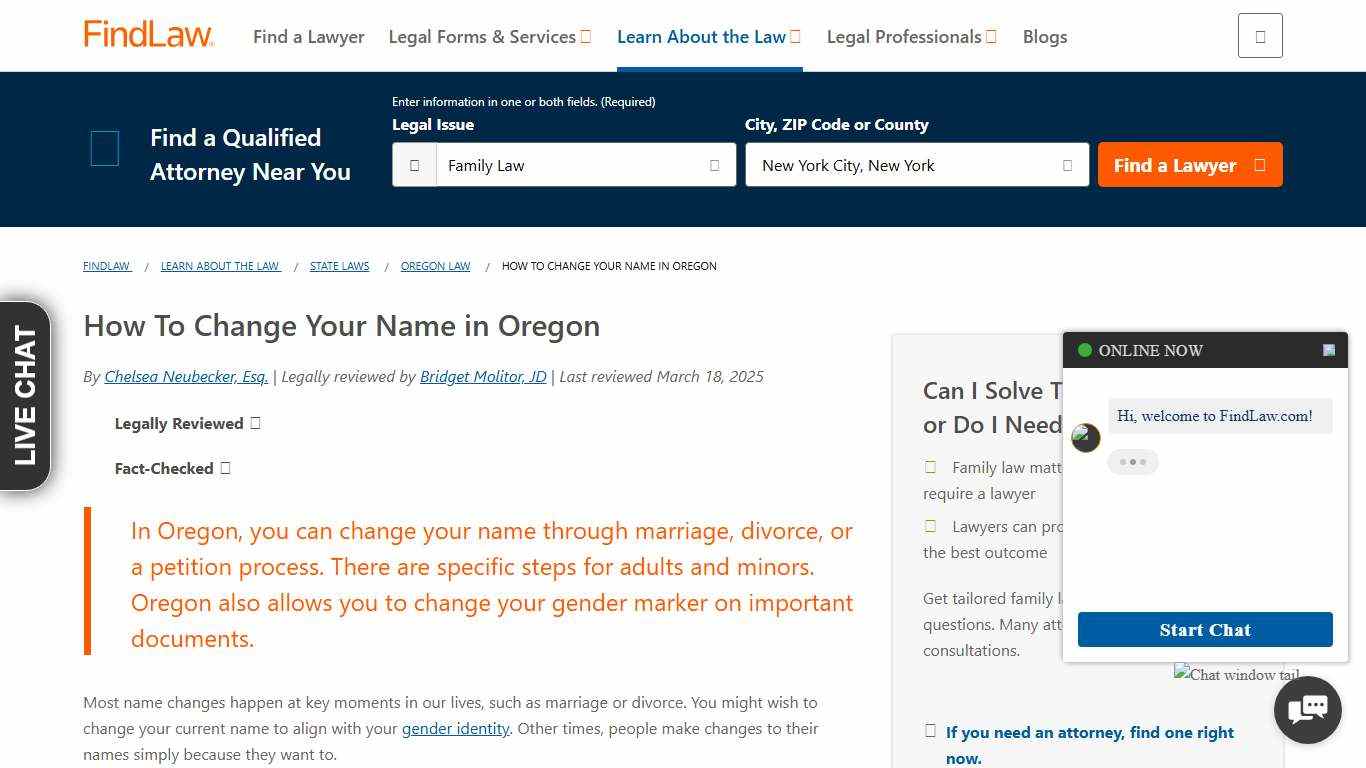 How To Change Your Name in Oregon - FindLaw